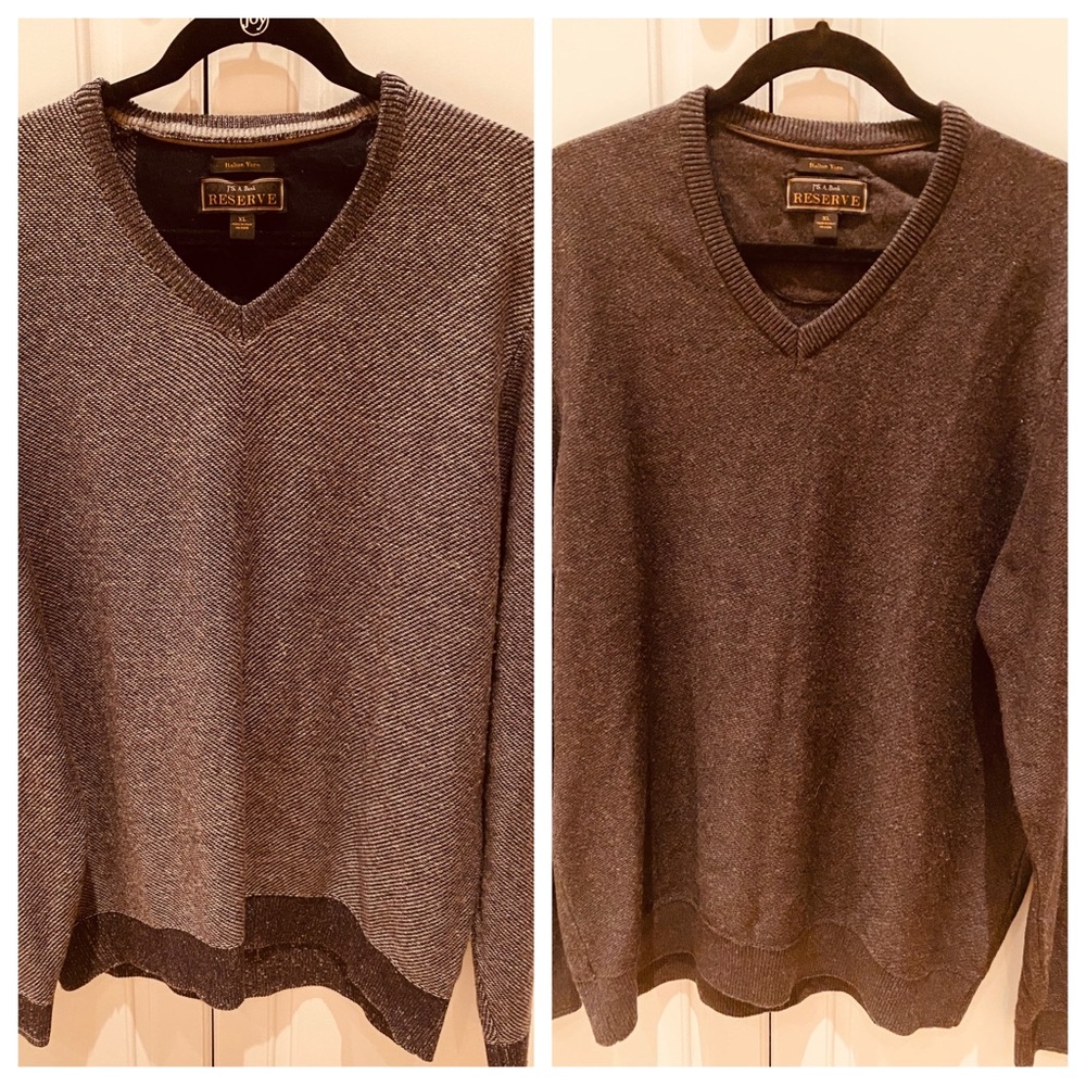 2 Jos A Bank Reserve Italian Yarn Sweaters Men’s Size XL